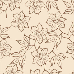 Obraz premium textile design with beautiful silhouette flowers pattern image