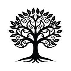 Obraz premium Abstract tree of life logo vector illustration spiritual design Vector illustration