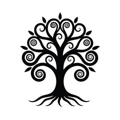 Obraz premium Abstract tree of life logo vector illustration spiritual design Vector illustration