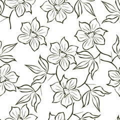 textile design with beautiful silhouette flowers pattern image