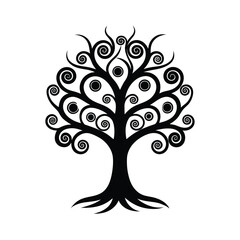 Obraz premium Abstract tree of life logo vector illustration spiritual design Vector illustration