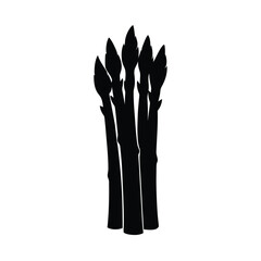 Fototapeta premium A bunch of asparagus drawn in minimalist black silhouette Vector illustration