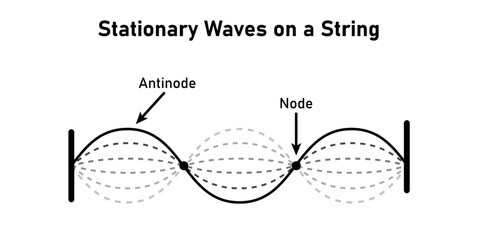 Stationary Waves on a String in Physics.