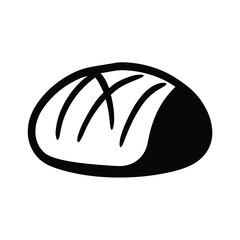 Obraz premium A loaf of bread drawn with minimalist black silhouette Vector illustration