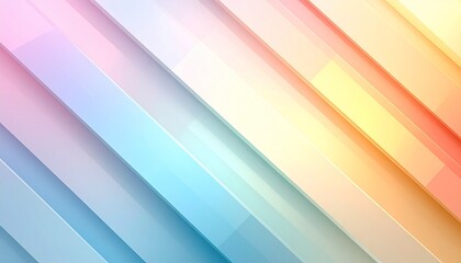 Obraz premium Horizontal Abstract Wallpaper in Soft Pastel Hues with Geometric Flow