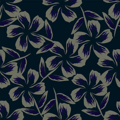 Seamless floral lily pattern design. Exotic lilium flower print