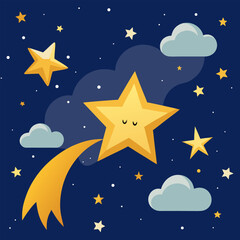 Fototapeta premium The beautiful shining stars in the night gold