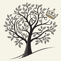 Fototapeta premium Tree Outline Royalty Vector Illustration