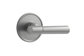 Silver Lever Door Handle isolated on a transparent background
