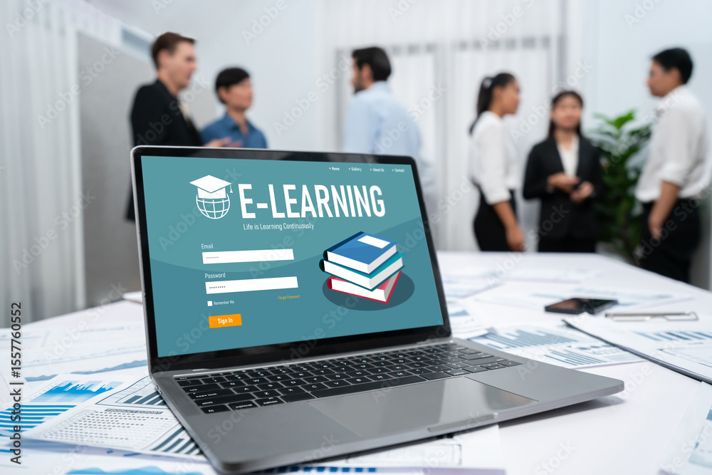 Aufkleber E-learning website with brisk sofware for student to study online on the internet network