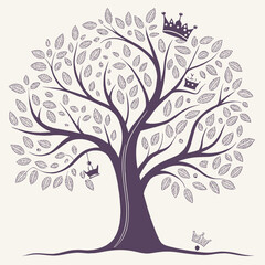 Obraz premium Tree Outline Royalty Vector Illustration