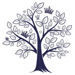 Obraz premium Tree Outline Royalty Vector Illustration