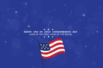 Land of the Free Bright Patriotic 4th of July Poster
