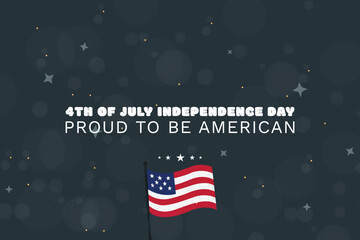American Pride Reflective 4th of July Design with Flag and Stars