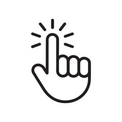 Obraz premium Hand Tap Gesture Vector Icon . Precision Click and Navigation Symbol
