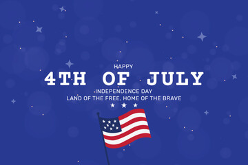 Bold Independence Day Poster with Deep Blue and Patriotic Elements