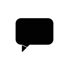 Naklejka premium A simple black speech bubble with a triangular pointer on a white background in a minimalist style