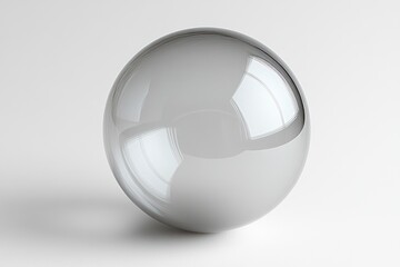 Polished metallic sphere on a plain background