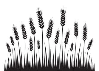 Wheat Silhouette Illustration Representing Harvest Abundance and Agriculture