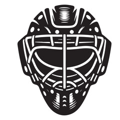 Hockey Goalie Mask Silhouette Vector Art for Sports Enthusiasts