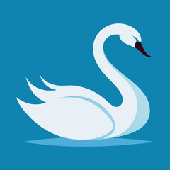Elegant Swan Floating On Lake Silhouette