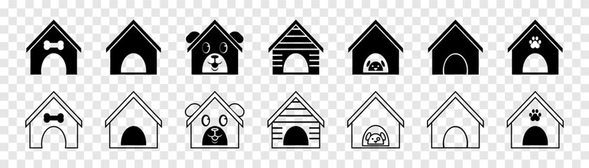 Doghouse icon set. Vector illustration