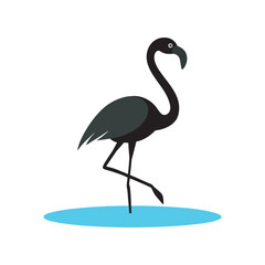 Graceful Flamingo On One Leg Silhouette