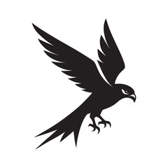 Obraz premium Falcon Silhouette Diving For Prey