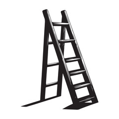 Wooden step ladder vector illustration simple tool design concept