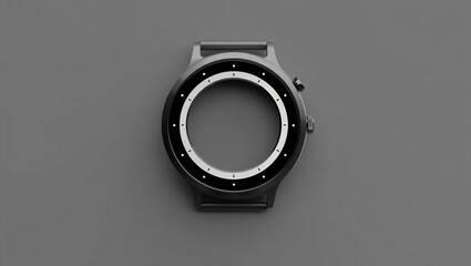 Minimalist black wristwatch design empty face modern timepiece