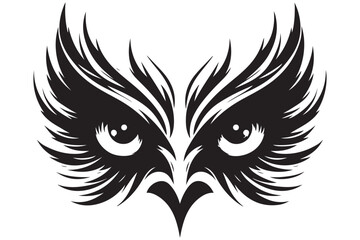 Abstract Owl Eyes Vector Silhouette Graphic for Logo and Design