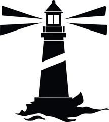 lighthouse silhouette vector illustration