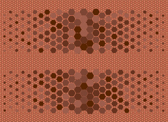 Abstract colorful geometric background. Hexagonal pattern with gradation. 10 Eps editable. Halftone hexagonal retro simple pattern. Vector honeycomb.
