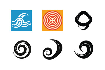 Spiral and Wave Style Abstract Logo Icons Collection