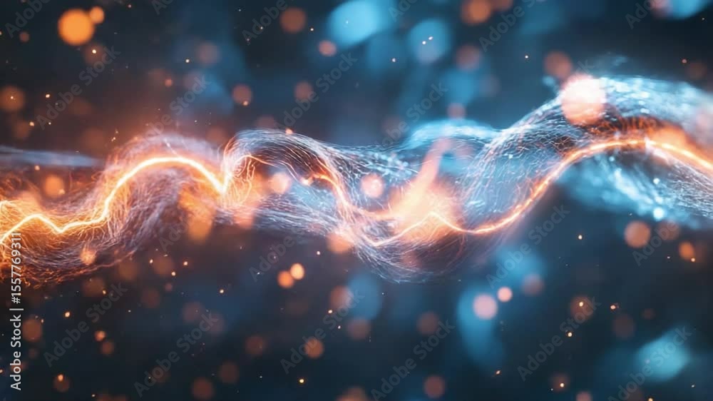 Poster electric symphony: an abstract artwork visualizing a dynamic flow of energy, weaving together vibran