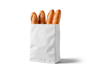 Freshly Baked Baguettes in a White Paper Bag
