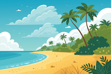 Summer Backgrounds Vector – Bright Seasonal Designs with Tropical Elements, Sun, Beach, Palm Trees, and Abstract Patterns for Web, Posters, Flyers, Social Media, and Vacation-Themed Projects

