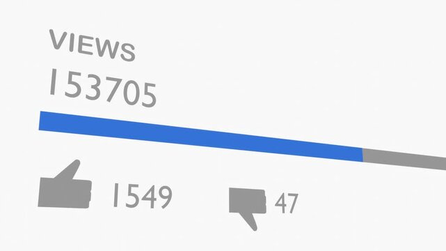 Social counter traffic view marketing engagement advertising watch number display.