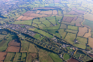 Aerial view of Devizes and the Caen hill locks	