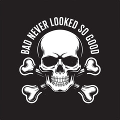 Skull and crossbones vector illustration: a gothic symbol of death and danger
