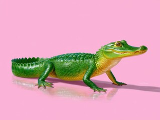 Obraz premium Cute cartoon alligator banner