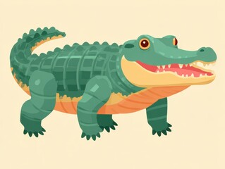 Cute cartoon alligator banner