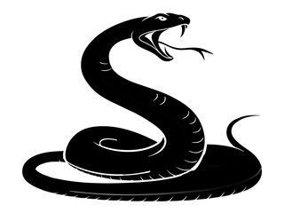vector illustration of a black snake