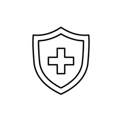 Obraz premium Medical shield icon highlighting health and safety protection 