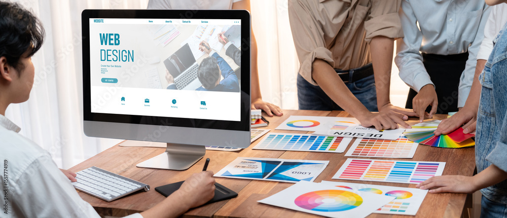 Poster website design software provide brisk template for online retail business and e-commerce
