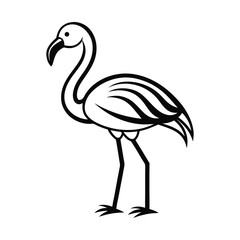 flamingo line art vector illustration on white background