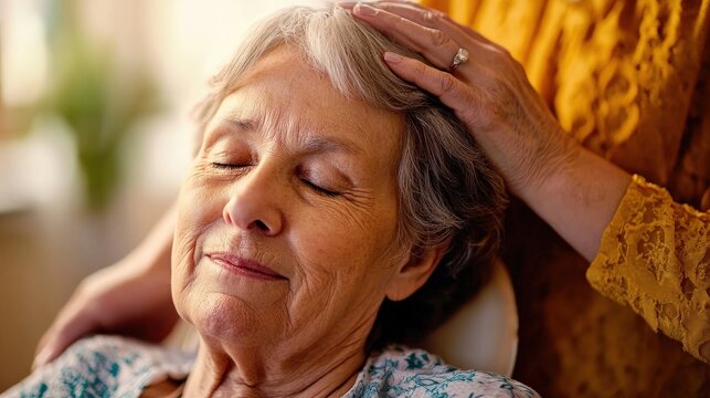 An older woman receives comfort from another person in the image - Powered by Adobe