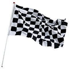 checkered finish flag isolated on transparent background