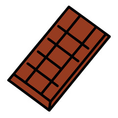 Simple Minimalist Line Drawing of a Chocolate Bar – Clean Black and White Vector Illustration of Sweet Treat Icon – Modern Outline Design Isolated on White Background