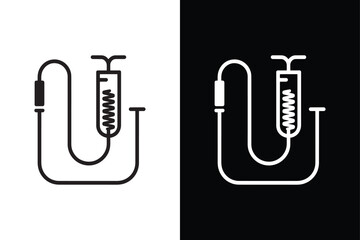 Catheter icon vector on White Background ,Vector Art Illustration on white background.
